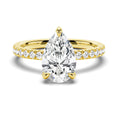 Load image into Gallery viewer, Micropavé Pear Cut Moissanite Engagement Ring With Hidden Halo