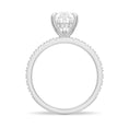 Load image into Gallery viewer, Micropavé Pear Cut Moissanite Engagement Ring With Hidden Halo