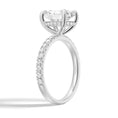 Load image into Gallery viewer, Sterling Silver Micropavé Oval Cut Moissanite Engagement Ring With Hidden Halo