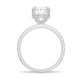 Load image into Gallery viewer, Sterling Silver Micropavé Oval Cut Moissanite Engagement Ring With Hidden Halo