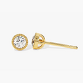 Milgrain Bezel Set Round Cut Moissanite Stud Earrings