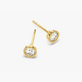 Load image into Gallery viewer, Milgrain Bezel Set Round Cut Moissanite Stud Earrings