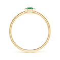 Milgrain Hexagon Round Lab-Grown Emerald Solitaire Promise Ring – 1.6 mm