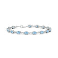 Milgrain Oval Aquamarine Infinity Link Tennis Bracelet