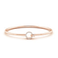 Minimal Open Circle Moissanite Bangle Bracelet with Hook and Eye Clasp