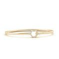 Minimal Open Circle Moissanite Bangle Bracelet with Hook and Eye Clasp