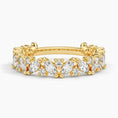 Mixed Shape Marquise and Round Moissanite Wedding Band