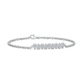 Modern Pear Moissanite Bezel-Set Chain Bracelet