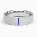 Load image into Gallery viewer, Modern Sapphire Channel Matte Wedding Band - 5.5 mm