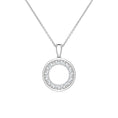 Moissanite Double Halo Circle Pendant Necklace