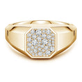 Octagon Pavé Moissanite Octagon Men's Signet Ring