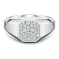 Octagon Pavé Moissanite Octagon Men's Signet Ring