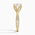 Old Mine Moissanite Floral Openwork Cathedral Engagement Ring