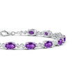 Oval Amethyst Swirl with Moissanite Accents Chain Bracelet