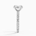 Oval Cut French Pavé Flush-Fit Moissanite Engagement Ring