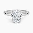 Oval Cut Petal Prong Solitaire Moissanite Engagement Ring