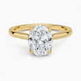 Oval Cut Petal Prong Solitaire Moissanite Engagement Ring