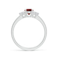 Load image into Gallery viewer, Oval Garnet Engagement Ring with Trio Moissanite Accents