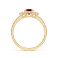 Load image into Gallery viewer, Oval Garnet Engagement Ring with Trio Moissanite Accents