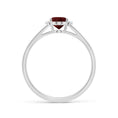 Oval Garnet with Clustered Moissanite Side Accents Engagement Ring