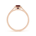 Oval Garnet with Clustered Moissanite Side Accents Engagement Ring