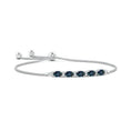 Oval Lab Alexandrite with Moissanite Accents Adjustable Tennis Bolo Bracelet