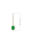 Oval Lab-Created Emerald with Halo Moissanite Huggie Hoop Drop Earrings