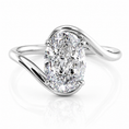 Oval Lab-Grown Diamond Bypass Solitaire Engagement Ring