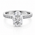 Oval Lab-Grown Diamond Channel-Set Band Hidden Halo Engagement Ring