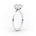 Oval Lab-Grown Diamond Knife-Edge Bezel Solitaire Engagement Ring