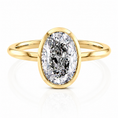 Oval Lab-Grown Diamond Knife-Edge Bezel Solitaire Engagement Ring