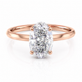 Oval Lab-Grown Diamond Knife-Edge Hidden Halo Engagement Ring