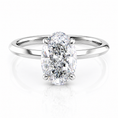 Oval Lab-Grown Diamond Knife-Edge Hidden Halo Engagement Ring