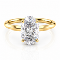 Oval Lab-Grown Diamond Knife-Edge Hidden Halo Engagement Ring
