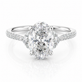 Oval Lab-Grown Diamond Pavé Cluster Accents Engagement Ring