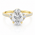 Oval Lab-Grown Diamond Pavé Cluster Accents Engagement Ring