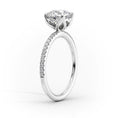 Oval Lab-Grown Diamond Petal Prongs Pavé Engagement Ring