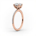 Oval Lab-Grown Diamond Petal Prongs Pavé Engagement Ring
