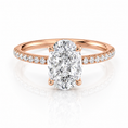 Oval Lab-Grown Diamond Petal Prongs Pavé Engagement Ring