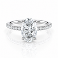 Oval Lab-Grown Diamond Petal Prongs Pavé Engagement Ring