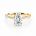 Oval Lab-Grown Diamond Petal Prongs Pavé Engagement Ring