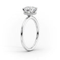 Oval Lab-Grown Diamond Solitaire Hidden Gallery Engagement Ring