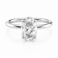 Oval Lab-Grown Diamond Solitaire Hidden Gallery Engagement Ring