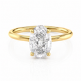Oval Lab-Grown Diamond Solitaire Hidden Gallery Engagement Ring