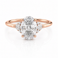 Oval Lab-Grown Diamond Solitaire with Accents Engagement Ring