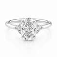 Oval Lab-Grown Diamond Solitaire with Accents Engagement Ring
