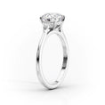 Oval Lab-Grown Diamond Three Stone Pear Accents Engagement Ring