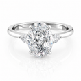 Oval Lab-Grown Diamond Three Stone Pear Accents Engagement Ring