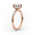 Oval Lab-Grown Diamond Twisted Pavé Hidden Halo Engagement Ring