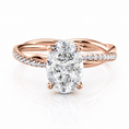 Oval Lab-Grown Diamond Twisted Pavé Hidden Halo Engagement Ring
